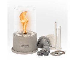 PyroProducts® Luxe Sfeerhaard - Tafelhaard - 480ML - Incl. Accesoirespakket - Buitenhaard - Binnen & Buiten - Bio-Ethanol Haarden - Cementwit