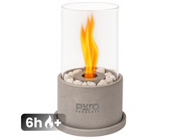 PyroProducts Tafelhaard Steen - Brandduur tot 6 uur - Sfeerhaard Bio Ethanol - Incl. Accessoires - Binnen en Buiten - Cementwit