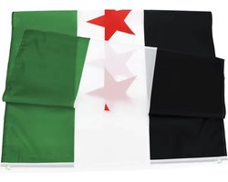 Q-SY® - Syrië Vlag Revolutie 3 Sterren - Hoge Kwaliteit - 90x150 cm