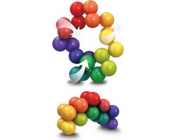 Q-time Educatief speelgoed, een creatief all-in-one spel, bestaande uit 20 ballen, die naar wens kunnen worden uitgevoerd voor beweging, ontwikkeling van de geest en ter verlichting van stress.