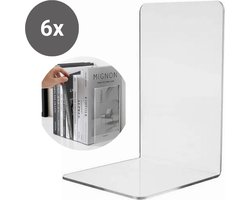 Qaan Living - Doorzichtig Boekensteun Plexiglas - XL - Set van 6 - Boekenstandaard - Boekenhouder - Boeksteun - Book Holder