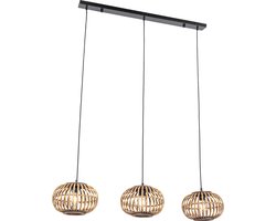 QAZQA amira - Oosterse Hanglamp eettafel voor boven de eettafel | in eetkamer - 3 lichts - L 112 cm - Naturel - Woonkamer | Slaapkamer | Keuken