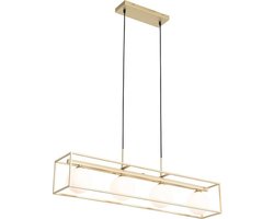 QAZQA aniek - Design Hanglamp eettafel - 4 lichts - L 90 cm - Goud/messing - Woonkamer | Slaapkamer | Keuken