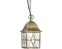Qazqa antieke uitstraling hanglamp voor in de tuin - London - gold, max. 15W, geschikt voor led, 15cm, IP23, vierkant