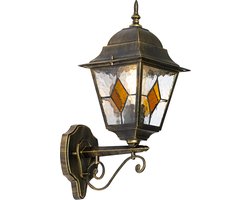 QAZQA antigua - Klassieke Wandlamp voor buiten - 1 lichts - D 26 cm - Goud - Buitenverlichting
