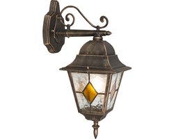 QAZQA antigua - Landelijke Wandlamp voor buiten - 1 lichts - D 255 mm - Brons - Buitenverlichting
