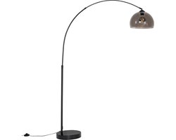 QAZQA arc - Moderne Booglamp | Vloerlamp | Staande Lamp met kap - 1 lichts - H 170 cm - Zwart - Woonkamer | Slaapkamer