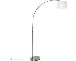 QAZQA arc - Moderne Smart Staande booglamp incl. wifi - 1 lichts - H 170 cm - Wit - Woonkamer