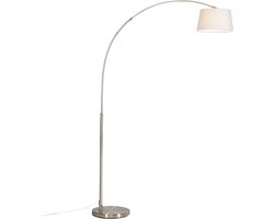 QAZQA arc - Moderne Staande booglamp - 1 lichts - H 1760 mm - Wit - Woonkamer