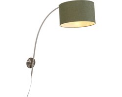 QAZQA arc - Moderne Wand booglamp voor binnen - 1 lichts - D 815 mm - Groen - Woonkamer | Slaapkamer | Keuken