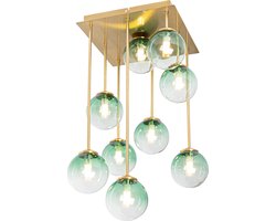 QAZQA athens - Art Deco Plafondlamp - 9 lichts - L 31 cm - Groen - Woonkamer | Slaapkamer | Keuken