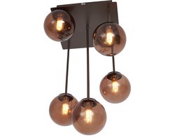 QAZQA athens - Design Plafondlamp - 5 lichts - L 25.5 cm - Brons - Woonkamer | Slaapkamer | Keuken