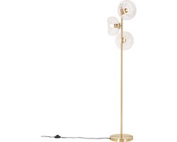 QAZQA ayesha - Art Deco Vloerlamp | Staande Lamp - 3 lichts - H 145 cm - Goud - Woonkamer | Slaapkamer | Keuken