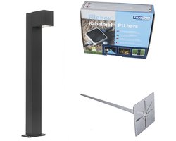 QAZQA baleno - Industriele Staande Buitenlamp | Staande Lamp voor buiten - 1 lichts - H 65 cm - Zwart - Industrieel - Buitenverlichting