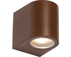 QAZQA baleno - Moderne Wandlamp voor buiten - 1 lichts - L 6.8 cm - Roestbruin - Buitenverlichting