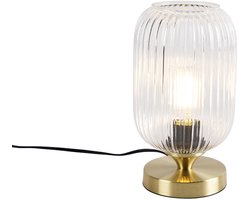 QAZQA banci - Art Deco Tafellamp - 1 lichts - H 240 mm - Goud/messing - Woonkamer | Slaapkamer | Keuken