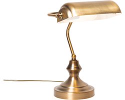 QAZQA banker - Klassieke Tafellamp - 1 lichts - H 35 cm - Brons - Woonkamer | Slaapkamer | Keuken