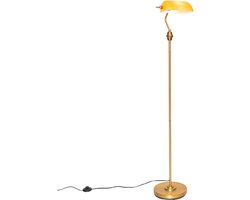QAZQA banker - Klassieke Vloerlamp | Staande Lamp - 1 lichts - H 140.5 cm - Geel - Woonkamer | Slaapkamer | Keuken