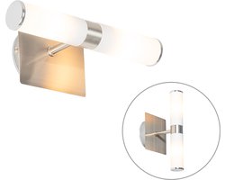 QAZQA bath - Moderne Wandlamp Up Down voor binnen voor badkamer - 2 lichts - D 115 mm - Staal -