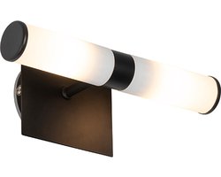 QAZQA bath - Moderne Wandlamp Up Down voor binnen voor badkamer - 2 lichts - D 115 mm - Zwart -