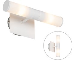 QAZQA bath - Moderne Wandlamp voor binnen voor badkamer - 2 lichts - D 11.5 cm - Wit -