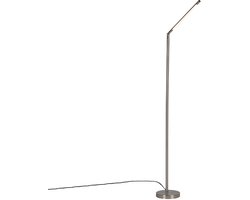 QAZQA berdien fl - Moderne Dimbare LED Vloerlamp | Staande Lamp met Dimmer - 1 lichts - H 1630 mm - Staal - Woonkamer