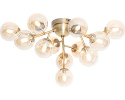 QAZQA bianca - Art Deco Plafondlamp - 12 lichts - Ø 60 cm - Brons - Woonkamer | Slaapkamer | Keuken