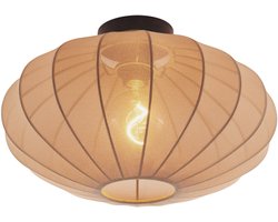 QAZQA bida - Design Plafondlamp met kap - 1 lichts - Ø 42 cm - Bruin - Woonkamer | Slaapkamer | Keuken