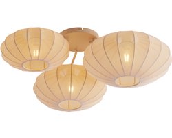 QAZQA bida - Japandi Plafondlamp - 3 lichts - L 80 cm - Beige - Woonkamer | Slaapkamer