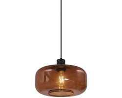 QAZQA bizle - Retro Hanglamp - 1 lichts - Ø 28 cm - Zwart - Woonkamer | Slaapkamer | Keuken