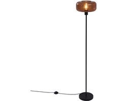 QAZQA bizle - Retro Vloerlamp | Staande Lamp - 1 lichts - H 146 cm - Brons - Woonkamer | Slaapkamer | Keuken