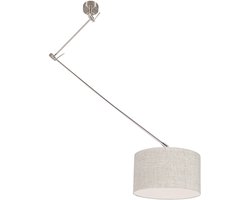 QAZQA blitz - Moderne Verstelbare hanglamp voor boven de eettafel | in eetkamer - 1 lichts - L 1000 mm - Beige - Woonkamer | Slaapkamer | Keuken