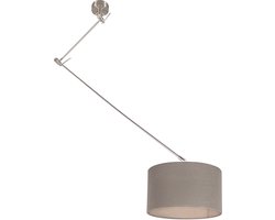QAZQA blitz - Moderne Verstelbare hanglamp voor boven de eettafel | in eetkamer - 1 lichts - L 1000 mm - Taupe - Woonkamer | Slaapkamer | Keuken