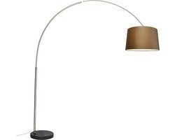 QAZQA Booglamp XXL - Moderne Staande booglamp - 1 lichts - H 2250 mm - Staal - Woonkamer