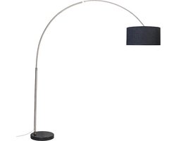 QAZQA Booglamp XXL - Moderne Staande booglamp - 1 lichts - H 2250 mm - Staal - Woonkamer