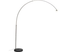 QAZQA Booglamp XXL - Moderne Staande booglamp - 1 lichts - H 2690 mm - Staal - Woonkamer