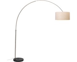 QAZQA Booglamp XXL - Staande booglamp - 1 lichts - H 2470 mm - Staal