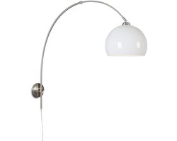 QAZQA bow - Moderne Wand booglamp voor binnen - 1 lichts - D 1160 mm - Wit - Woonkamer | Slaapkamer | Keuken