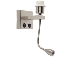 QAZQA brescia combi - Moderne Wandlamp voor binnen - 1 lichts - D 200 mm - Staal - Woonkamer | Slaapkamer