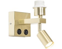 QAZQA brescia - Moderne Wandlamp voor binnen - 1 lichts - D 20 cm - Goud/messing - Woonkamer | Slaapkamer | Keuken