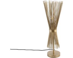 QAZQA broom - Landelijke Tafellamp - 1 lichts - H 58 cm - Goud/messing - Woonkamer | Slaapkamer | Keuken