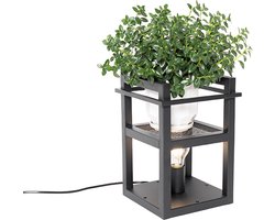 QAZQA cage rack - Industriele Tafellamp - 1 lichts - H 31 cm - Zwart - Industrieel - Woonkamer | Slaapkamer | Keuken