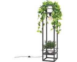 QAZQA cage rack - Industriele Vloerlamp | Staande Lamp - 1 lichts - H 130 cm - Zwart - Industrieel - Woonkamer | Slaapkamer | Keuken