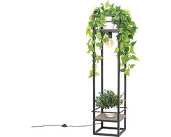 QAZQA cage rack - Industriele Vloerlamp | Staande Lamp - 1 lichts - H 130 cm - Zwart - Industrieel - Woonkamer | Slaapkamer | Keuken