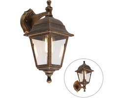 QAZQA capital - Klassieke Wandlamp voor buiten - 1 lichts - D 197 mm - Goud/messing - Buitenverlichting