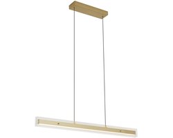 QAZQA catch - Moderne Dimbare LED Hanglamp met Dimmer voor boven de eettafel | in eetkamer - 1 lichts - L 105 cm - Goud/messing - Woonkamer