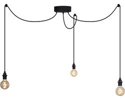 QAZQA cava - Moderne Hanglamp voor buiten - 3 lichts - Ø 18 cm - Zwart - Buitenverlichting