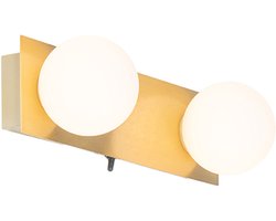 QAZQA cederic - Moderne Wandlamp voor binnen voor badkamer - 2 lichts - D 104 mm - Goud/messing -