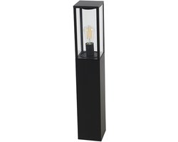QAZQA charlois - Industriele Staande Buitenlamp | Staande Lamp voor buiten - 1 lichts - H 80 cm - Zwart - Industrieel - Buitenverlichting
