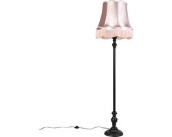 QAZQA classico - Klassieke Vloerlamp | Staande Lamp met kap - 1 lichts - H 1660 mm - Roze - Woonkamer | Slaapkamer | Keuken